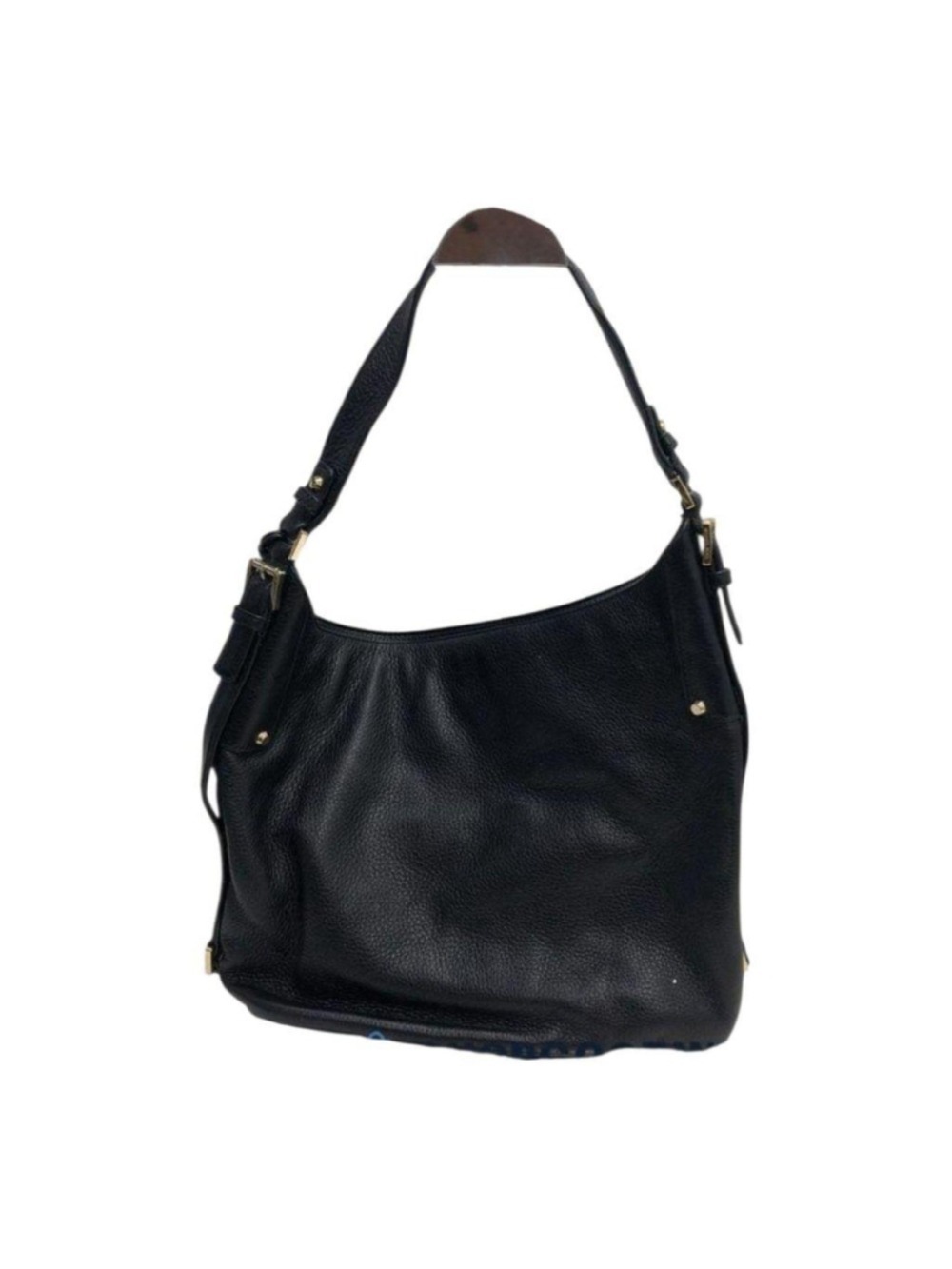 Michael Kors black pebbled leather hobo bag with gold-tone